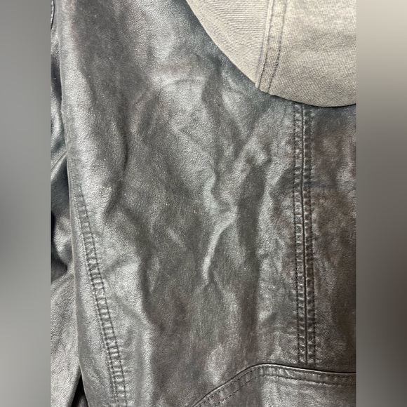 🖤HP🖤 Free People Free Cleo Hooded Vegan Suede Moto Jacket Black - Picture 5 of 11